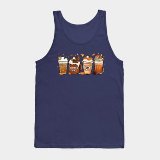 Pumpkin Spice Latte Fall Iced Coffee Cups Tank Top